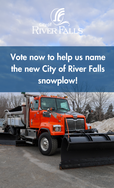 Graphic for naming new City of River Falls snowplow