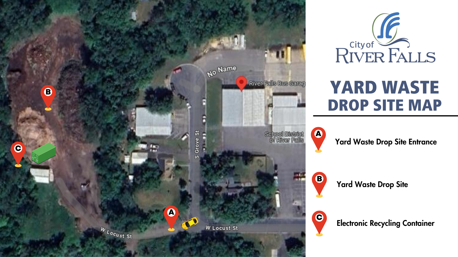 Yard Waste Drop Site Map